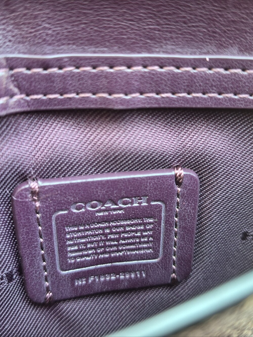 Coach Purple and Pink Leather Wristlet Clutch - Picture 6 of 8